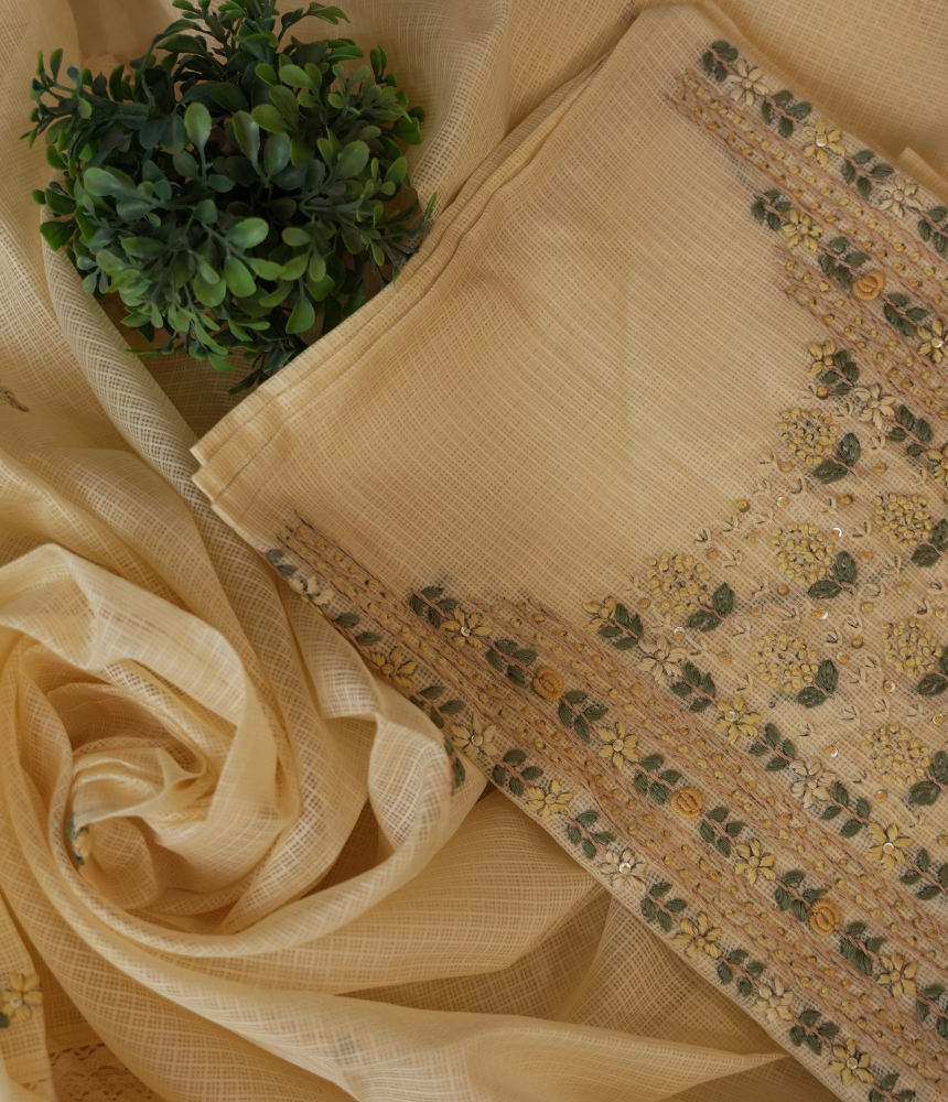 Gulnaar Unstitched Suit Set