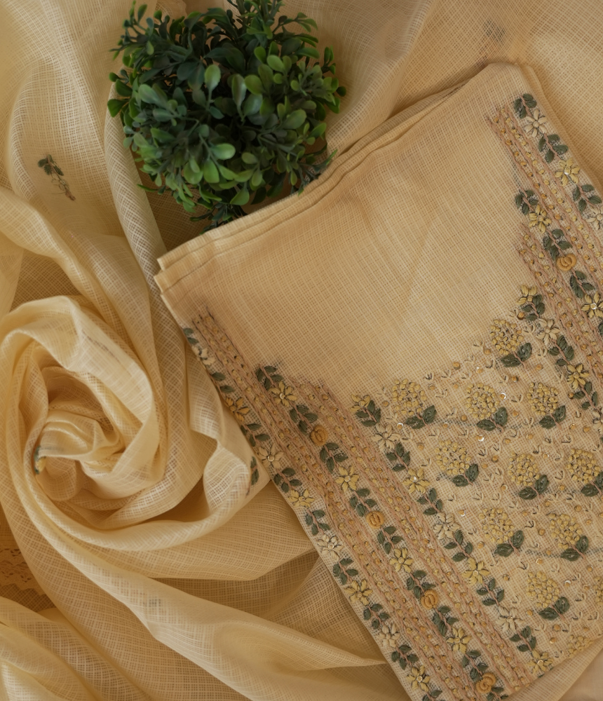 Gulnaar Unstitched Suit Set