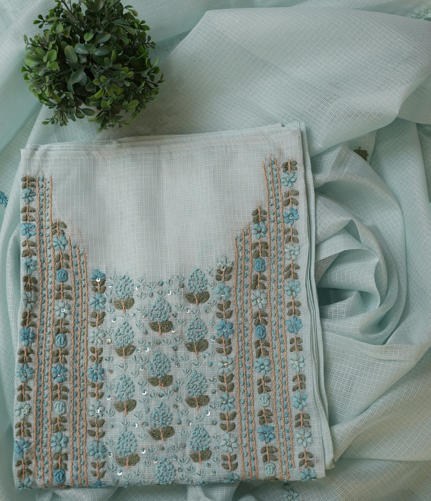 Gulnaar Unstitched Suit Set