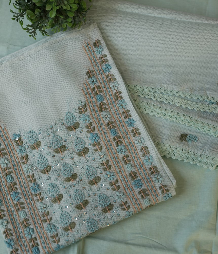 Gulnaar Unstitched Suit Set