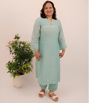 Prakriti MulChanderi Kurta Bottom Set