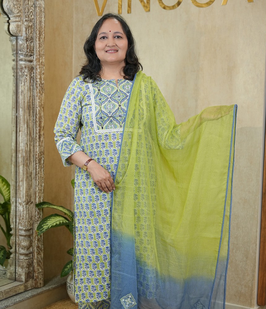 Vasantasootika  Cotton Kurta Pant Set