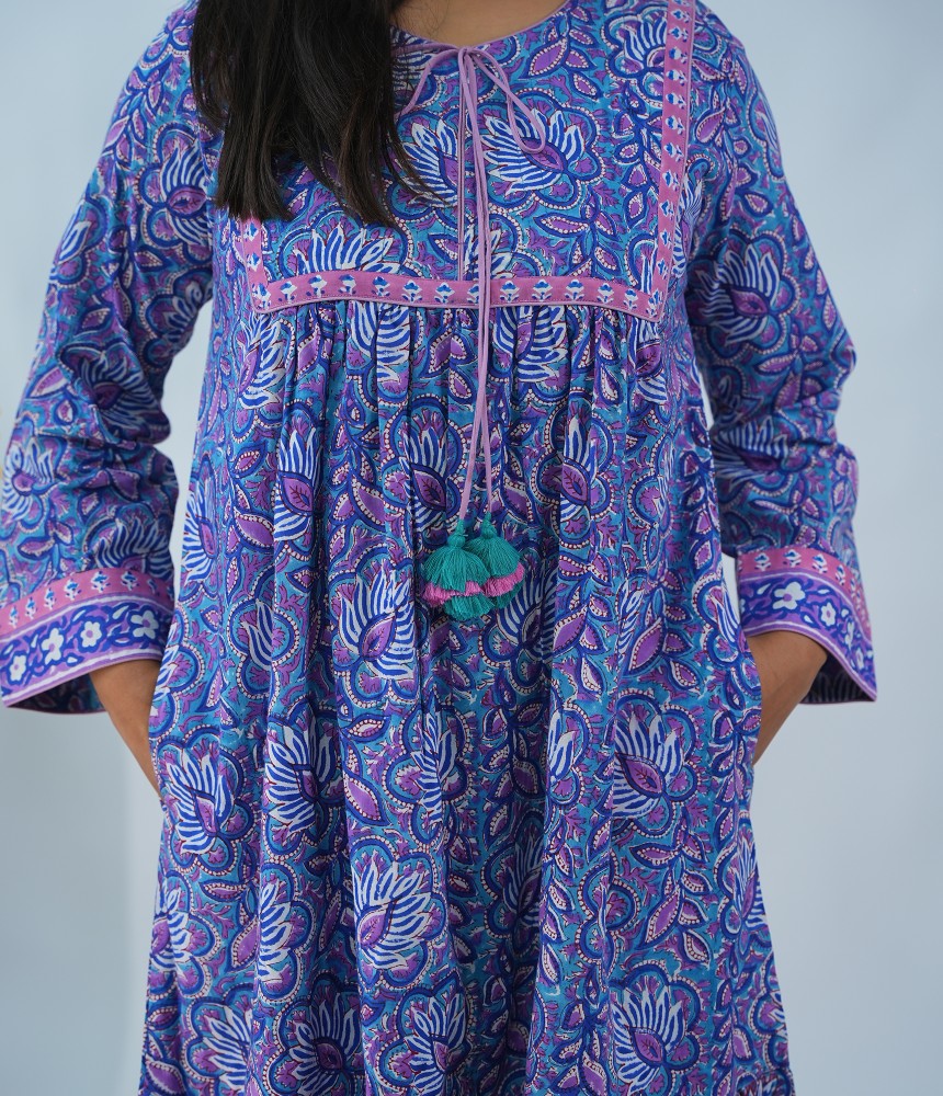BlushBloom Cotton Dress