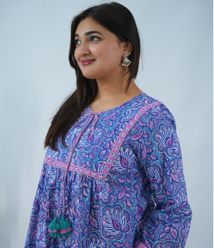 BlushBloom Cotton Dress