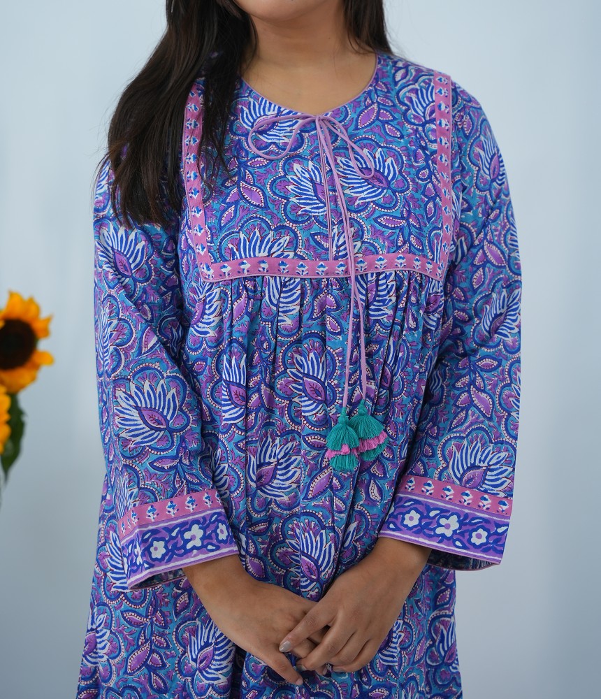 BlushBloom Cotton Dress