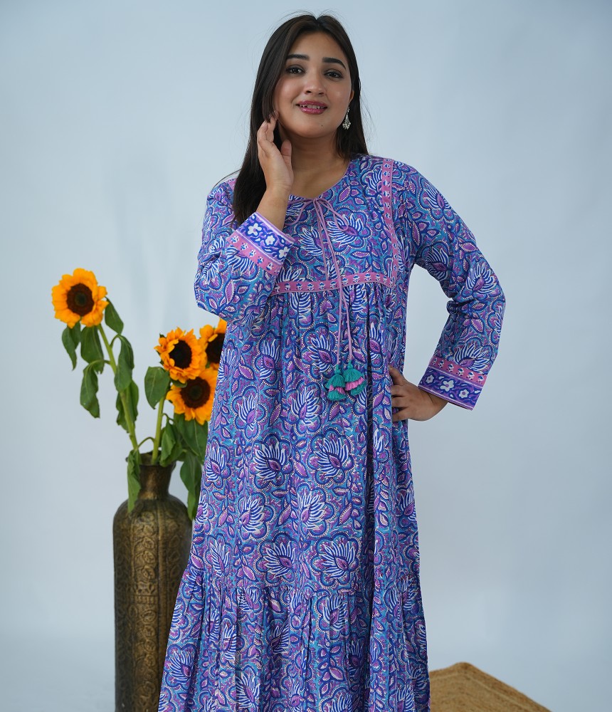 BlushBloom Cotton Dress