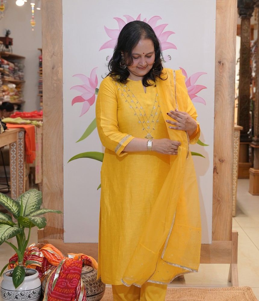 Surabhi Premium Linen Silk Suit Set