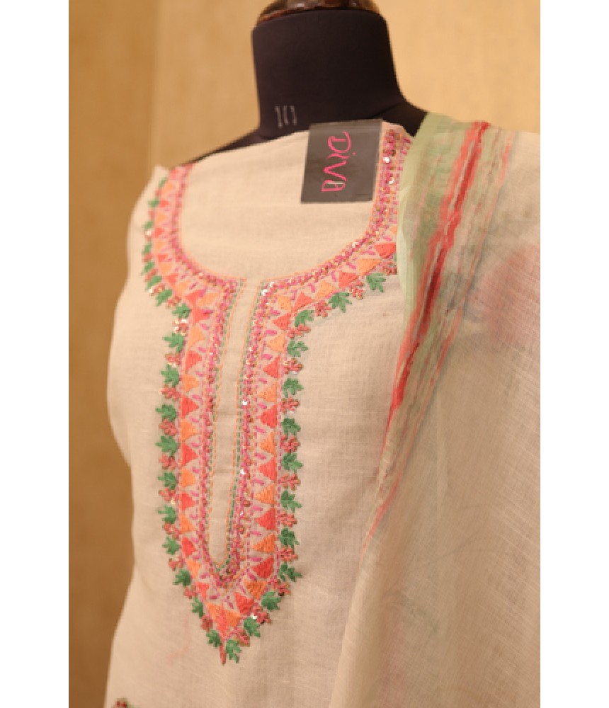 Floral Embroidered Kurta Set with Dupatta