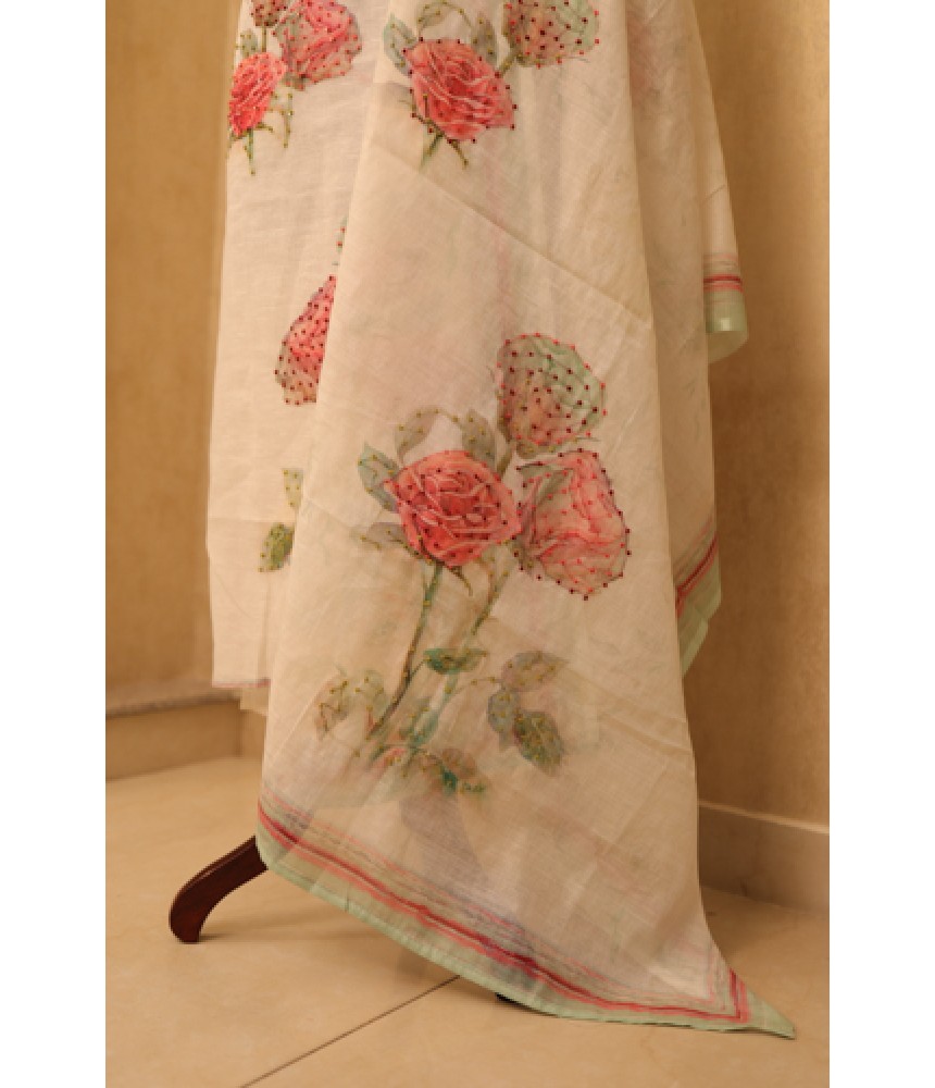 Floral Embroidered Kurta Set with Dupatta