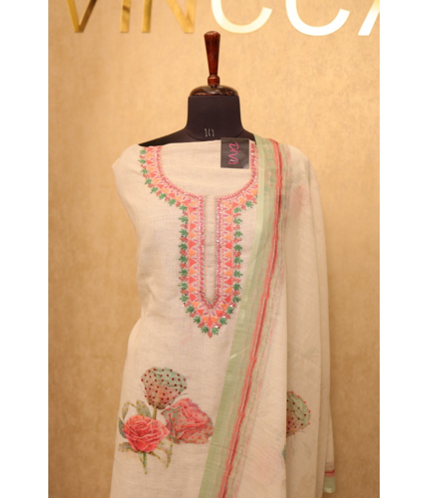 Floral Embroidered Kurta Set with Dupatta