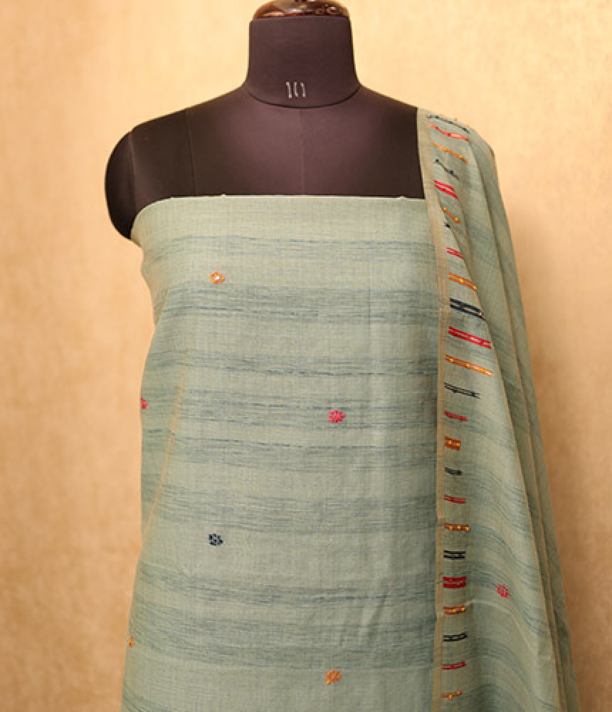 Lokrang Handwoven Kurta Set with Tribal Art Dupatta