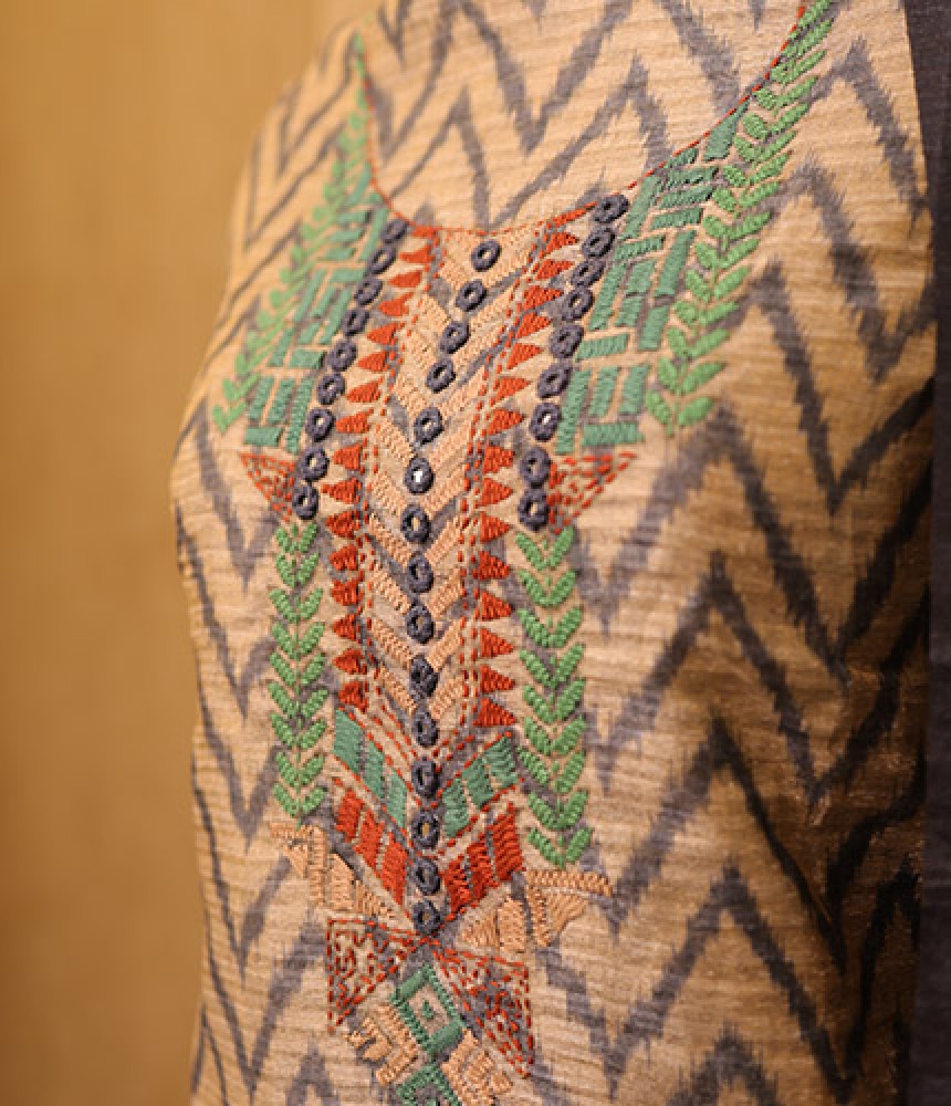 Aaranya Chevron Embroidered Kurta Set with Dupatta