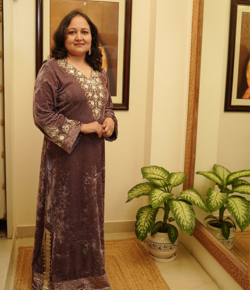 Shringar Silk Velvet Dress